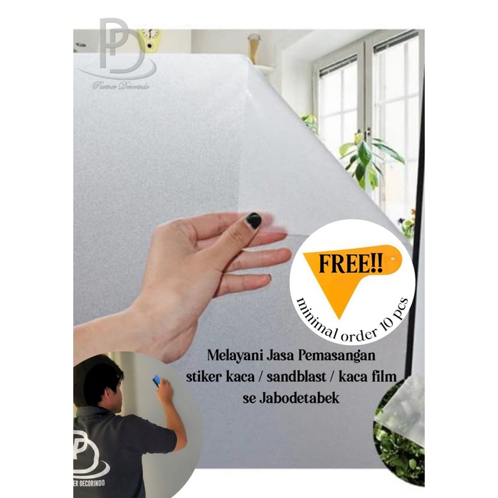 Terbaru Stiker Kaca Sandblast/Sticker Kaca Jendela Polos 1Roll Promo Terlaris