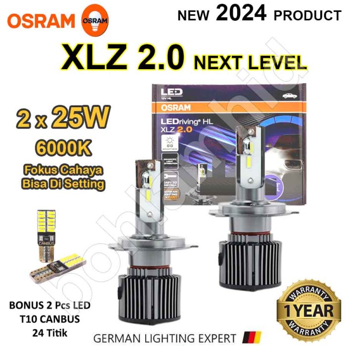 Lampu LED Mobil OSRAM XLZ 2.0 25W, H4 Plug n Play, Cahaya Putih 6000K, Lumen 2200lm