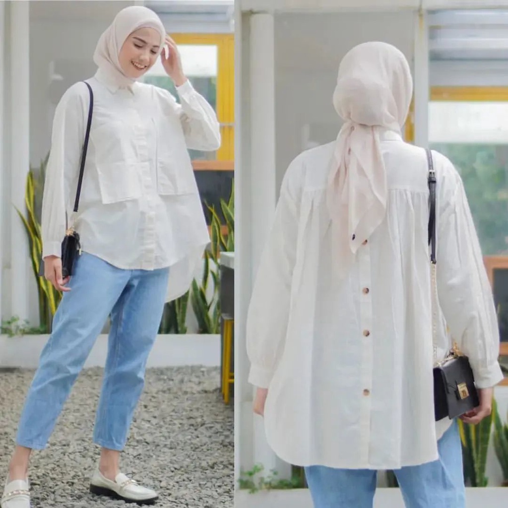 STYLISH MODERN KALEAOUTFIT - PUFFY BLOUSE GLENCA BAHAN RAYON - ATASAN WANITA JUMBO MURAH - BAJU