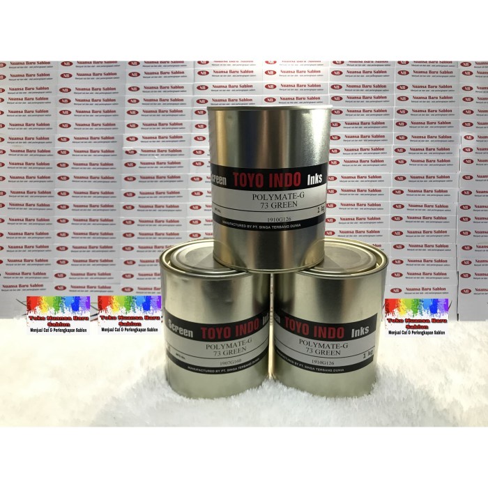 

New Toyo Indo Polymate-G 73 Green (Cat Sablon Plastik) Original