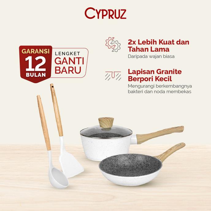 Paket Granite Cookware / Basic Set White Granite PI-0911