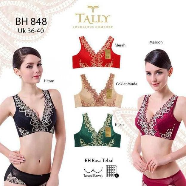 Bra Penekan Lemak Push Up TALLY 848 busa tebal tanpa kawat