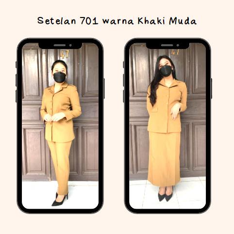 Setelan Seragam Pemda PNS 701 Blazer PNS ASN Warna Khaki Muda