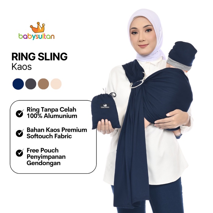 GENDONGAN BAYI RING SLING KAOS FREE POUCH BABYSULTAN