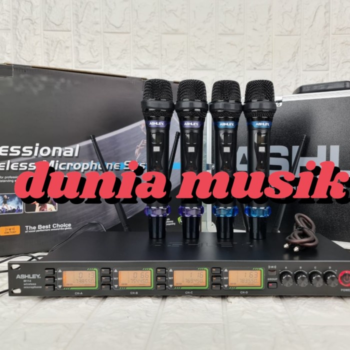 Mic wireless ASHLEY M114 m 114 4pegang