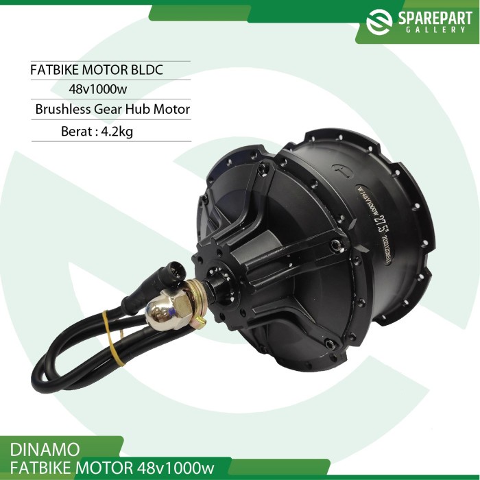 [New] Fatbike Dinamo Bldc 48V1000W Brushless Gear Hub Motor Electrik Bike Limited