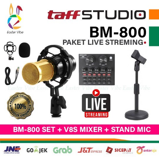 TAFFSTUDIO TAFFWARE BM800 BM 800 MIC CONDENSER PAKET LIVE STREAMING