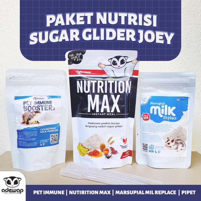 ADEWAP Paket Nutrisi Perawatan Sugar Glider Baby Joey & Reject