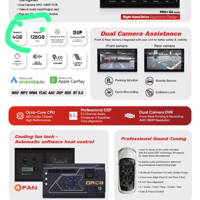 Orca pro+ G2 adr-9988 android 7 inch ram 4 gb+ rom 64 gb