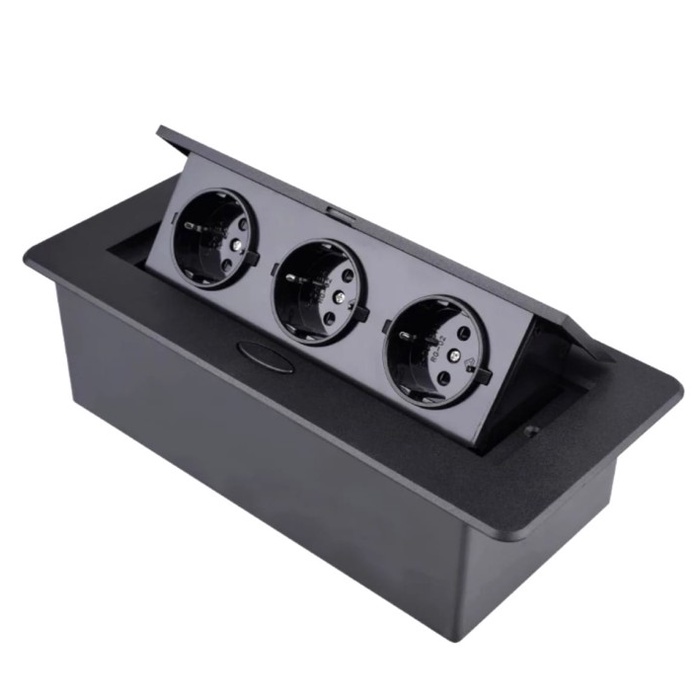 Stop Kontak Meja Kantor Tanam 3 Socket / 2 Lubang 2 Usb Meeting Table