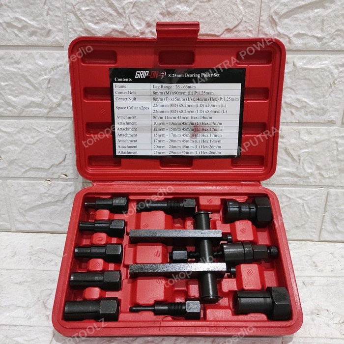 GRIP ON 18-835 LE BEARING DISASSEMBLER 5 PCS + KOPER TREKER BEARING