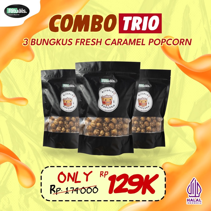 

[Combo Trio] 3 Bungkus Rituals Popcorn Caramel Large - Homemade By Willy Kun