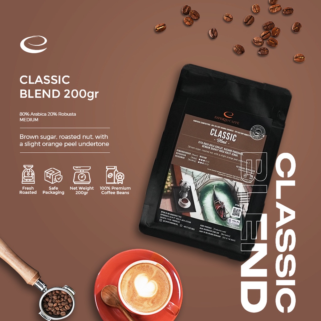 

Esperto Caffe Classic Blend 200G - Biji Kopi
