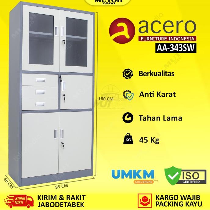 

Trend Acero Aa-343Sw Lemari Arsip Besi Full Plat Kombinasi 3 Laci 1 Brankas Berkualitas