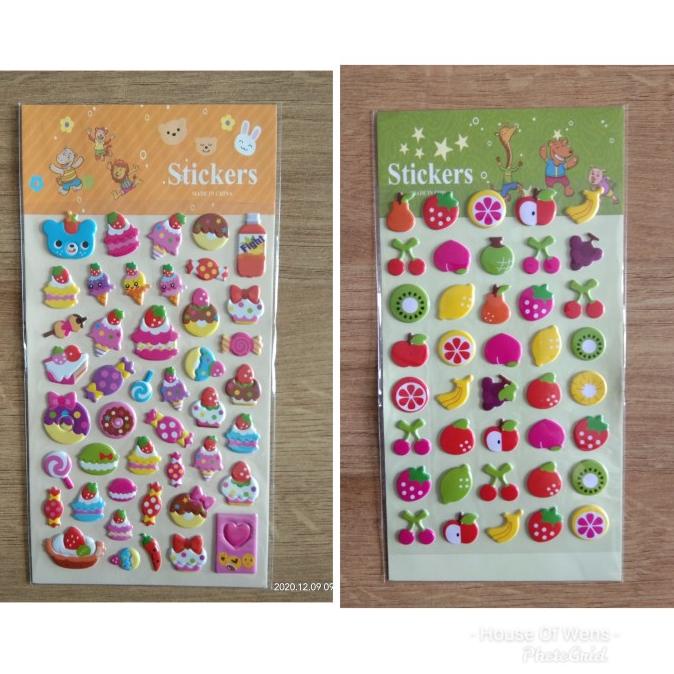 

New Sale Sticker Fruits - Sticker Ice Cream Cupcake - Sticker Timbul Original