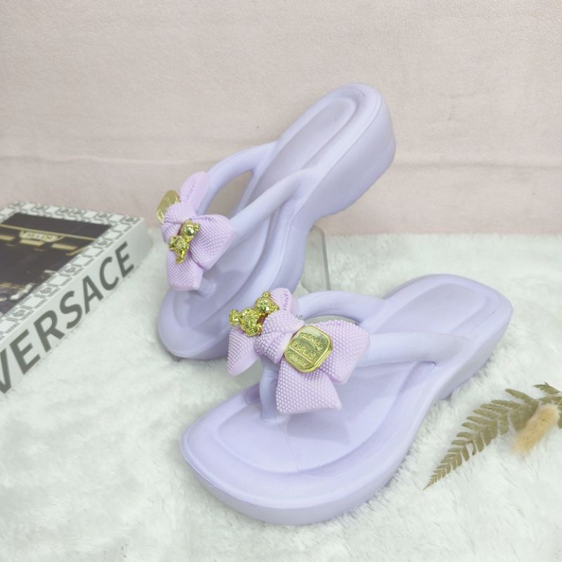 Sandal Jepit Wanita Wedges Pita Hak Tinggi 6cm 9337W Size 36-40