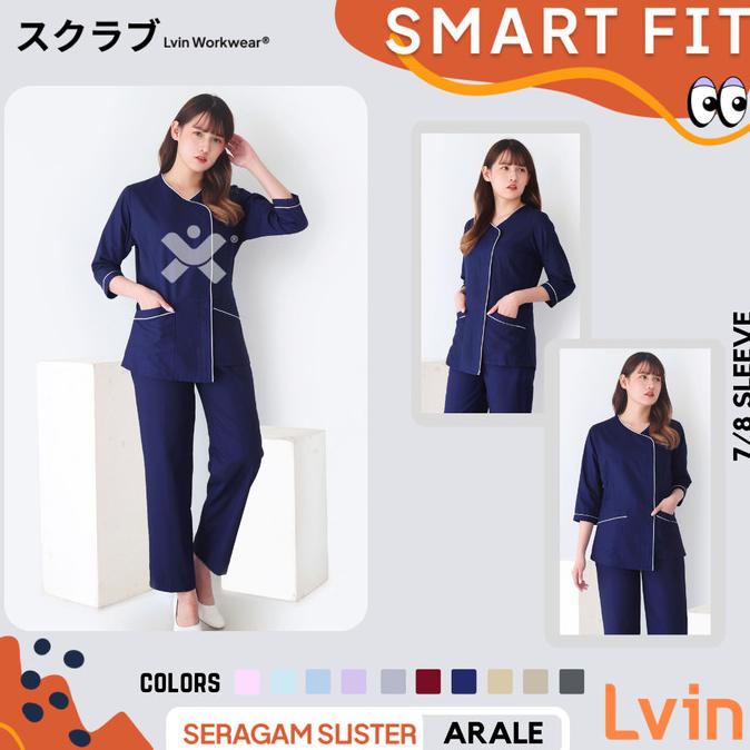 Arale Lengan Panjang Baby Sitter / Baju Seragam Suster / Nanny Uniform