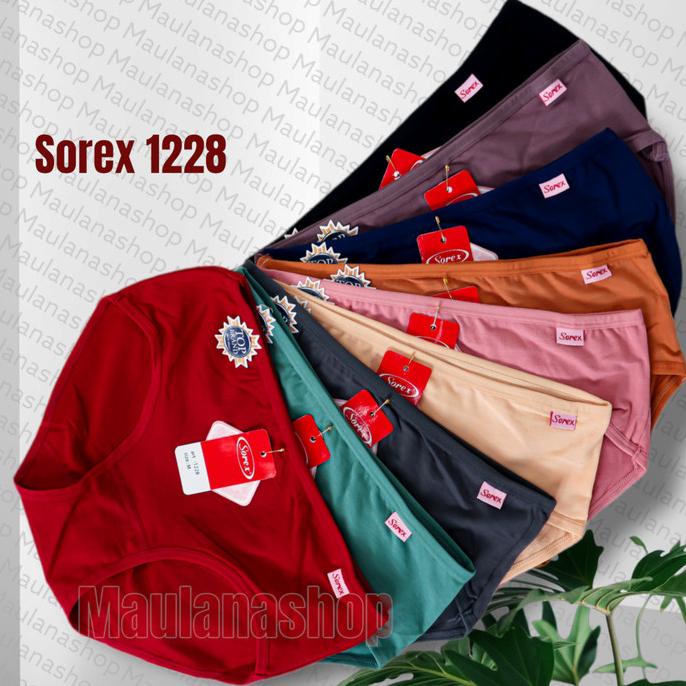 (6 Pcs) SOREX 1228 - CELANA DALAM WANITA SOREX ART 1228 BAHAN KATUN