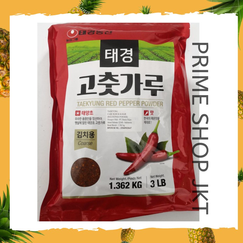 

Taekyong Gochugaru Bubuk Cabe Cabai Korea Kasar / Halus 1Kg Taekyung Koreakemasan Utuh