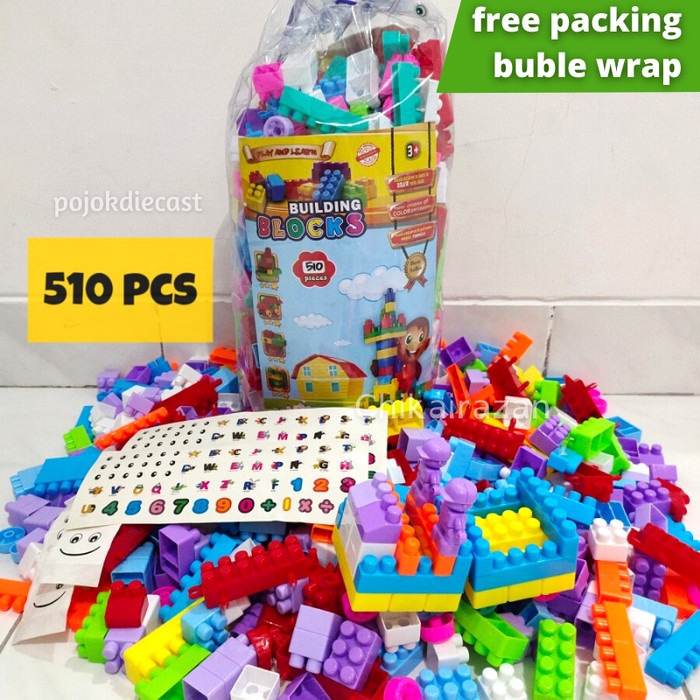 MAINAN BLOCK LEGO 510 PCS BLOK SUSUN ANAK BALOK EDUKASI EDUKATIF