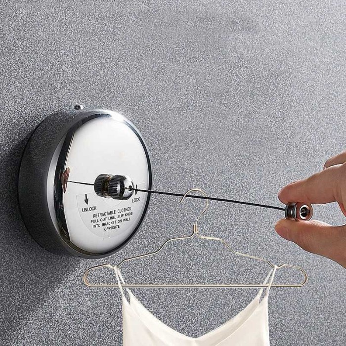 GANTUNGAN HANDUK BAJU HOTEL KAMAR MANDI RETRACTABLE CLOTHES LINE