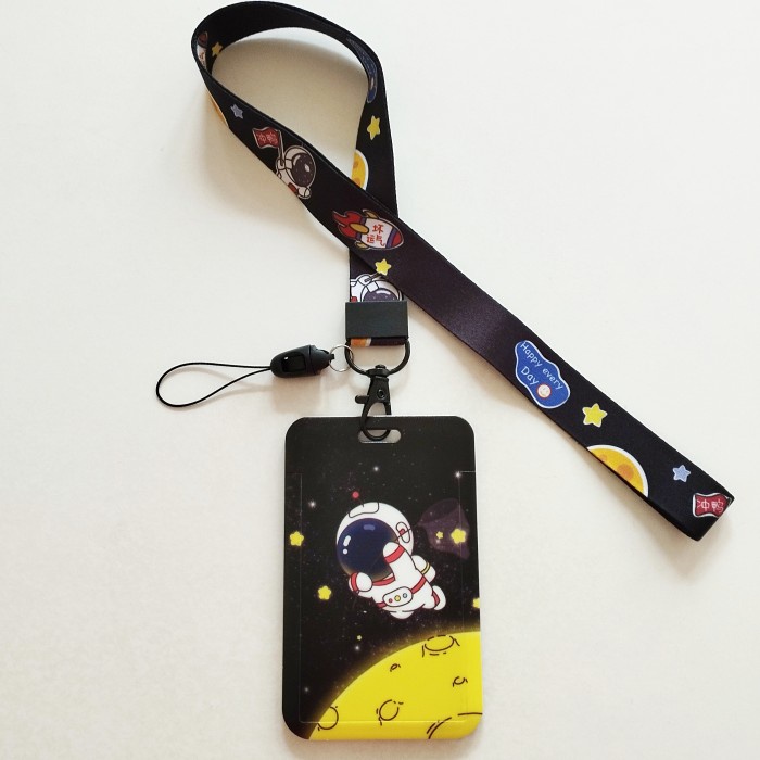 

Astronout Id Card Holder Lanyard 1 Name Tag Astronaut Astronot Promo Terbaru