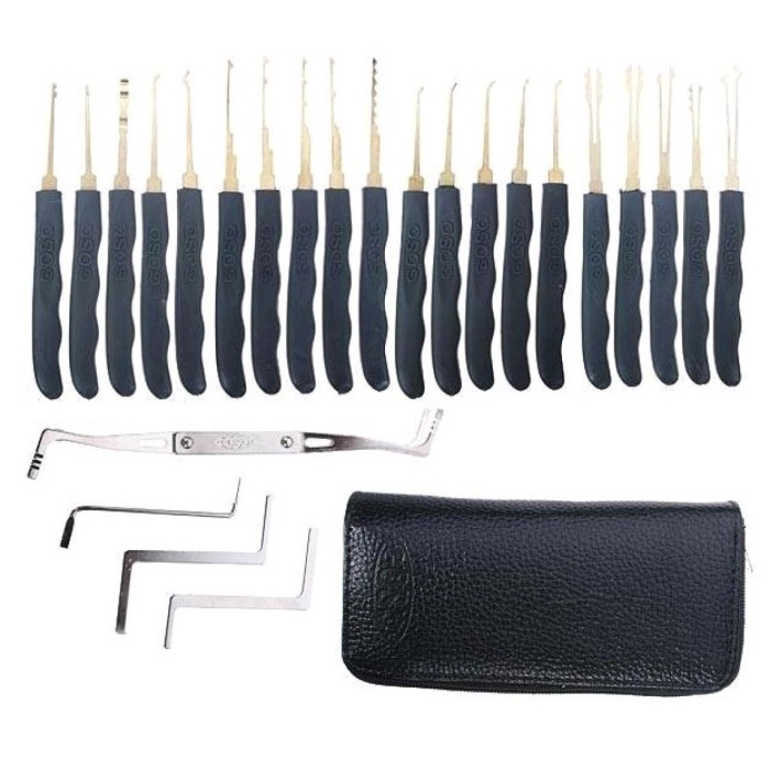 Promo Alat Pembuka Gembok Pintu Lock Pick Terlengkap Locksmith Tools 24 Set