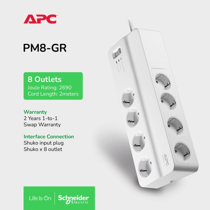 Promo Apc Surge Protector Pm8Gr / Pm8-Gr Colokan Anti Petir