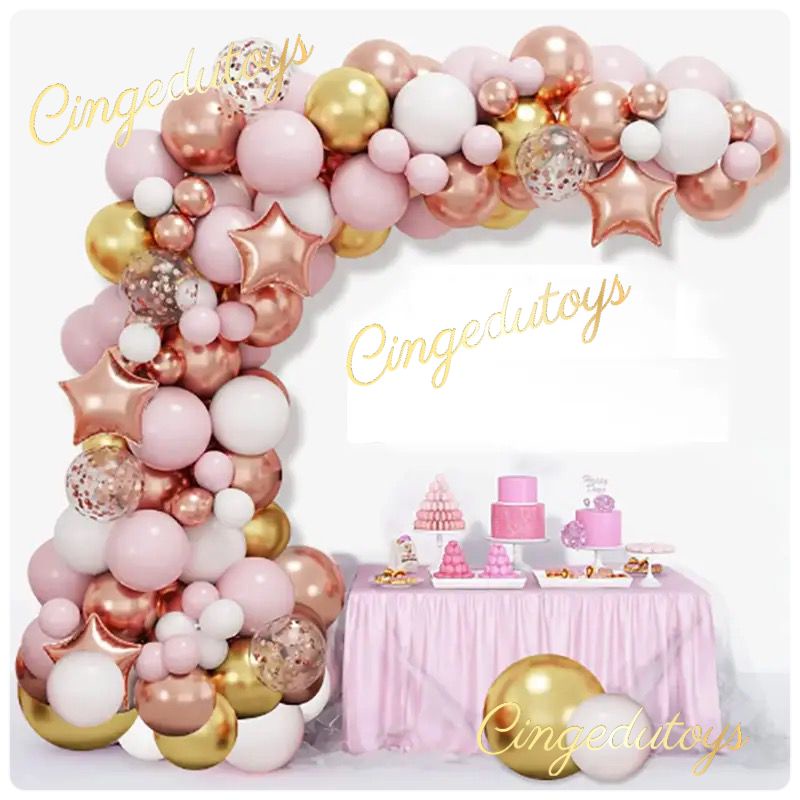 Paket set Balon happy Birthday Garland TEMA Rose gold 122pcs CERG122