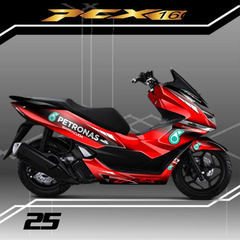 Decal stiker variasi motor honda pcx150/160 petronas striping fullbody terbaru