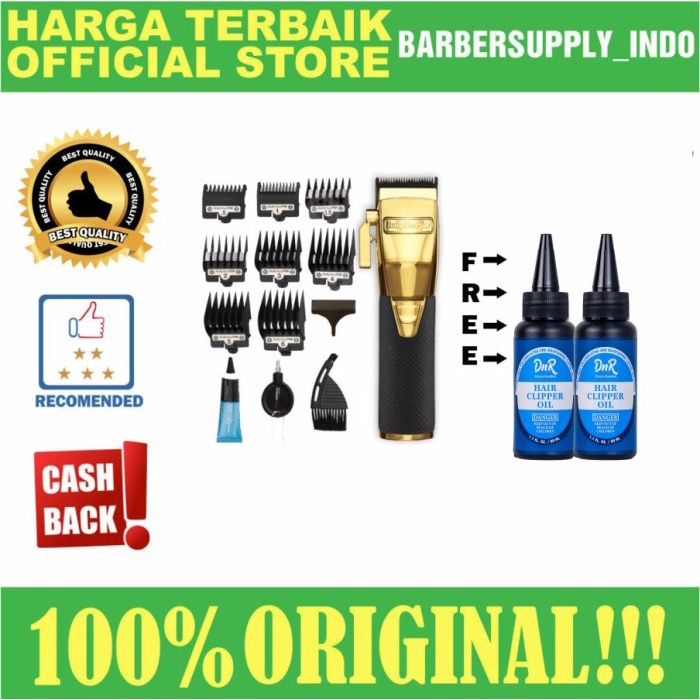 BABYLISS PRO CLIPPER FX GOLD BLACK / MESIN ALAT CUKUR RAMBUT ORIGINAL