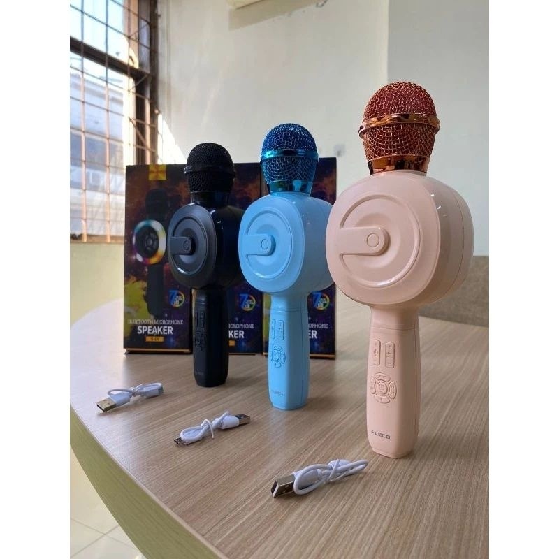 C Karaoke Crophone Led Rgb Wster Bluetooth Wireless Hifi Speaker Karaoke