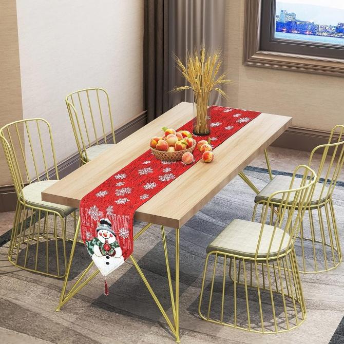 Table Runner Natal (Taplak Meja Natal) 250Cm Dekorasi Hiasan Natal