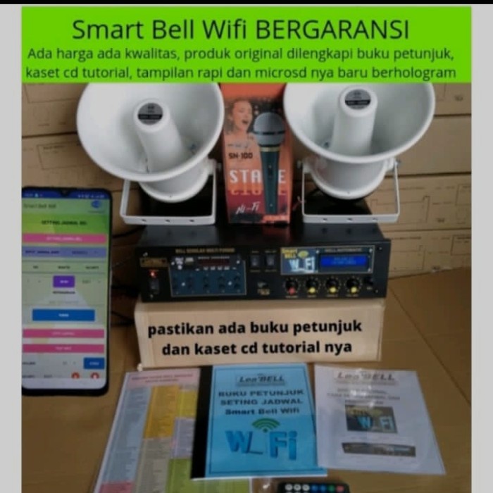 Promo Bell Sekolah Otomatis Wifi Dua Speaker (Seting Jadwal Via Hp)