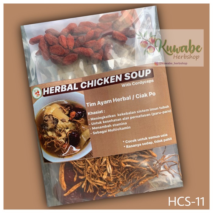 

Promo Hcs-11/Herbal Chicken Soup 11 Macam Herbal/Tim Ayam Herbal Cordyseps