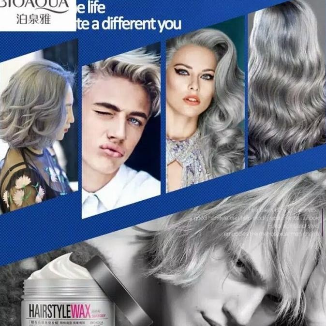 Hair Wax Pomade - Hair Wax Pewarna Rambut Warna Grey Abu2 Wax Pomade Minyak Rambut