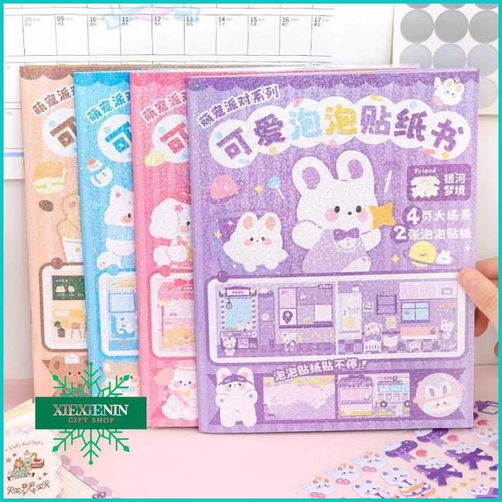 

XIEXIENIN Bubble Buku Stiker Jumbo Set Buku Tempelan PVC 3D Sticker Book Murah