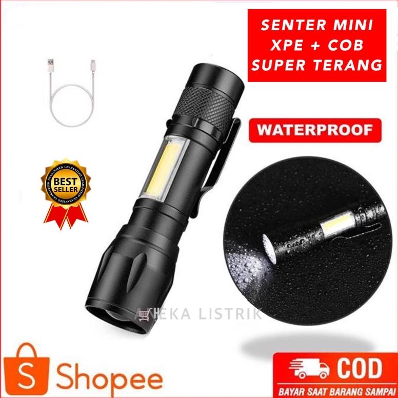 LAMPU SENTER POLISI SWAT MINI LED COB 88000W SUPER TERANG ZOOM 511