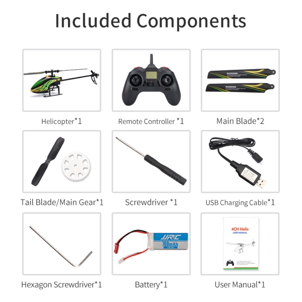 Jjrc M05 Rc Helikopter 2.4G 6-Axis Gyro 4Ch Mainan Anak Rc Helicopter