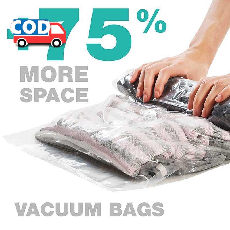 Plastik Vacum Baju Traveling 5 PCS Vakum Pakaian Laundry Makanan Kantong Penyimpanan Kompres Vacuum 