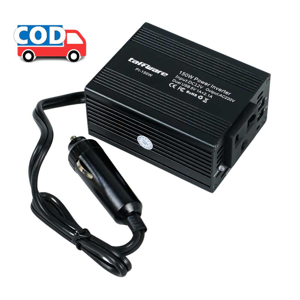 Power Inverter Mobil 150 Watt 220V 2 Port USB Pengubah Arus DC Aki Accu ke AC Listrik Rumah Serbagun