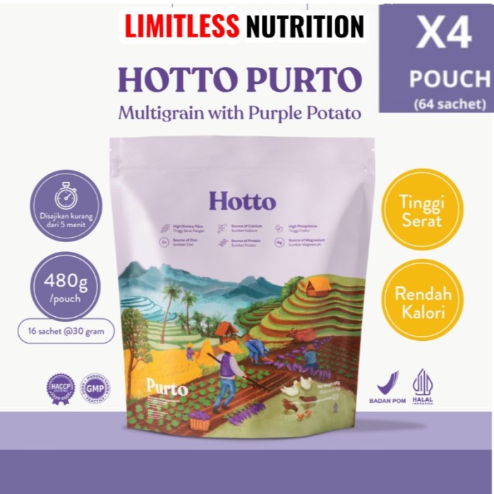

Paket HEMAT Hotto Purto Multigrain 4 Pouch 48 Sachet Hottopurto GERD