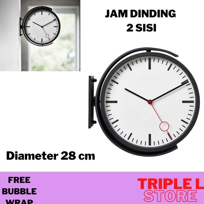 Konfli Jam Dinding Gantung 2 Sisi Wall Clock Unik Klasik 28 Cm Bsg