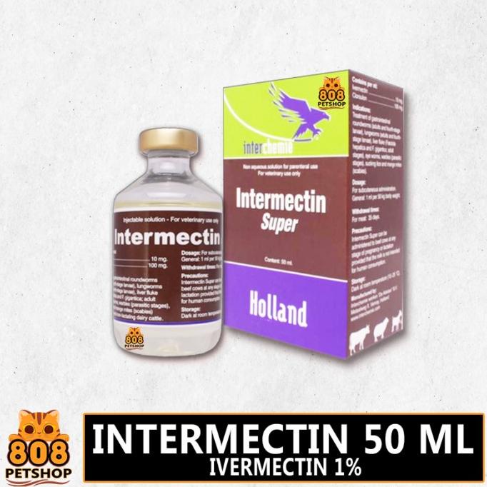 INTERMECTIN Obat Kutu - Skabies Gudik Pinjal Cacing Ivermectin 50 ML