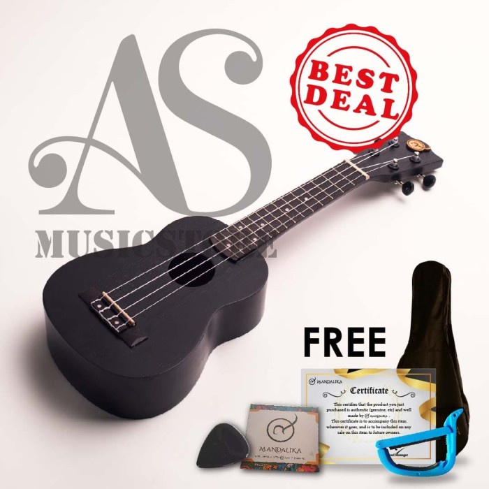 Ukulele - Termurah Ukulele Mandalika Soprano Hitam Original Murah