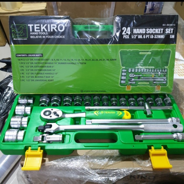 Promo Kunci Sok Tekiro 24Pcs 8-32 6Pt Box Plastik - Hand Socket Set Tekiro New Original