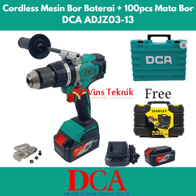 Dca Adjz03-13 Cordless Brushless Hammer Drill + Aksessories Set