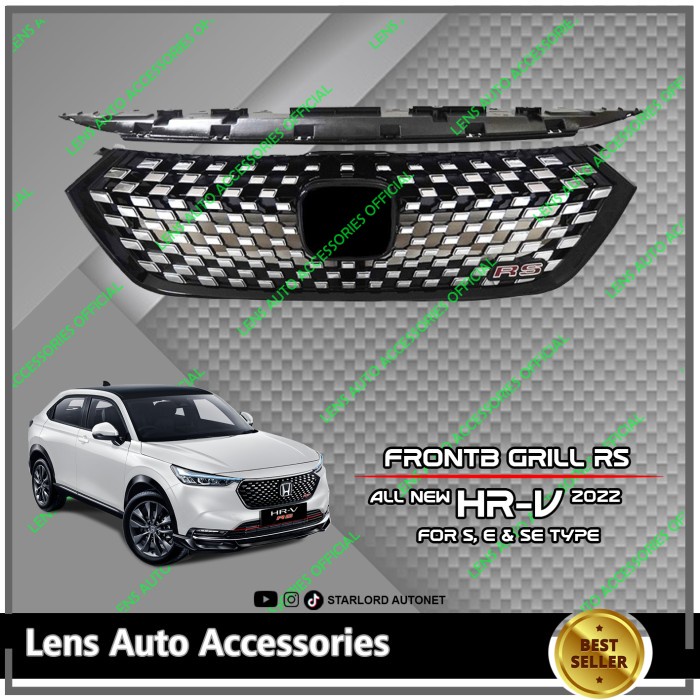 GRILL COVER HONDA HRV 2022 RS - FRONT GRILL COVER DEPAN HRV 2022 termurah