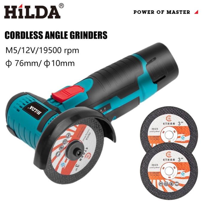 Sale Mesin Gerinda Cordless Hilda 12V Baterai Angle Gerinda Termurah Terlaris