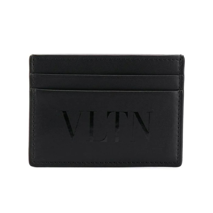 

Valentino Garavani Metallics VLTN Logo Print Card Holder Black